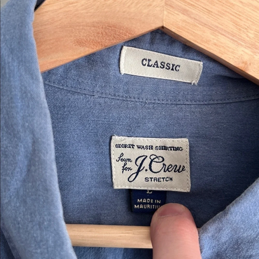 J. Crew Casual Blue Button-Down Shirt Large